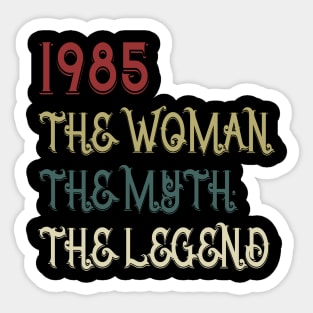 Vintage Retro 35th Birthday Gift Womens 1985 Legend Sticker